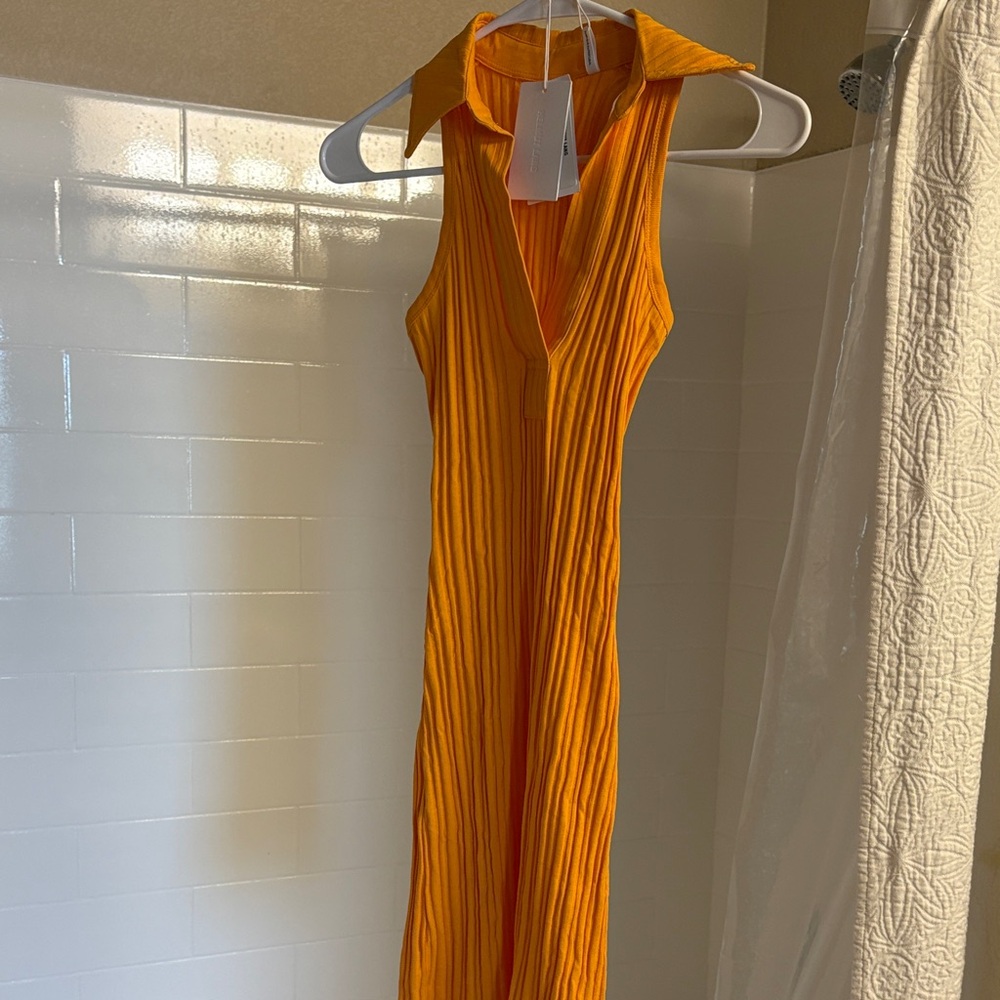 Helmut Lang Polo Mini Dress in Apricot